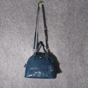 Coach Leather Satchel Crossbody Bag Dark Teal Gold Hardware‎ Top Handle
